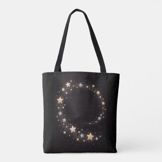Custom Star Spiral Initials Gift Tote Bag トートバッグ (裏面)