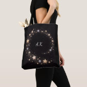Custom Star Spiral Initials Gift Tote Bag トートバッグ (クローズアップ)
