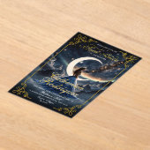 CUSTOM Starry Night Dusty Blue Sweet Sixteen アクリル招待状 (レイダウン)