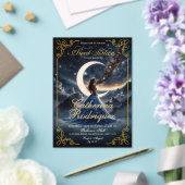 CUSTOM Starry Night Dusty Blue Sweet Sixteen アクリル招待状 (インサイチュ (ウェディング))