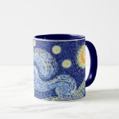 Custom Starry Night Monogram Vincent Van Gogh Art マグカップ (正面右)