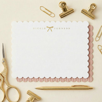 Custom Stationery Note Card with Bow For Her