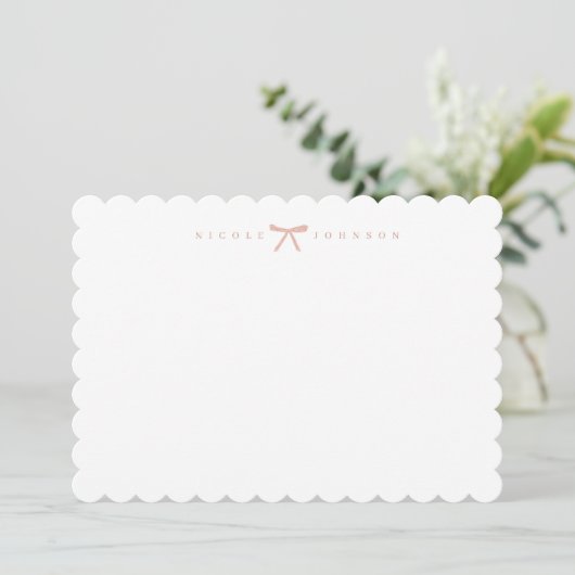 Custom Stationery Note Card with Bow For Her (スタンド正面)