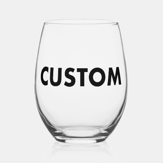Custom Stemless Wine Glass Blank Template - 16oz ステムなしワイングラス (正面)