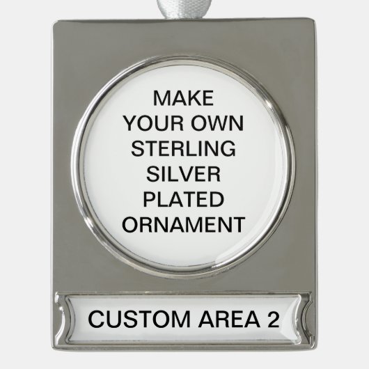 Custom Sterling Silver Plated Christmas Ornament シルバープレートバナーオーナメント (正面)
