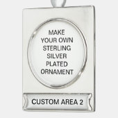 Custom Sterling Silver Plated Christmas Ornament シルバープレートバナーオーナメント (左)