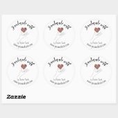 Custom Stickers Handmade with Love elegant white ラウンドシール (シート)