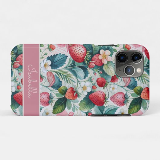 Custom Strawberries Wild Vibrant Case-Mate iPhoneケース (裏面(横))
