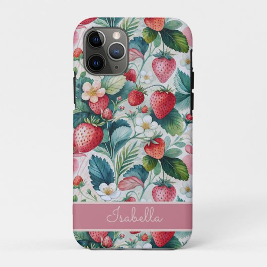 Custom Strawberries Wild Vibrant Case-Mate iPhoneケース (裏面)