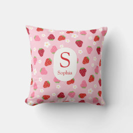 Custom Strawberry & Daisy Baby Pillow クッション