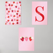 Custom Strawberry & Daisy Wall Art Set  (正面)