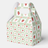 Custom Strawberry Gingham Birthday フェイバーボックス (裏面)