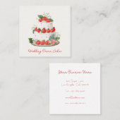 Custom Strawberry Wedding Cake Business Card スクエア名刺 (正面/裏面)