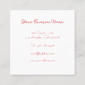 Custom Strawberry Wedding Cake Business Card スクエア名刺 (裏面)