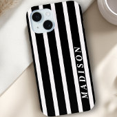 Custom Stripes Black White Case-Mate iPhoneケース