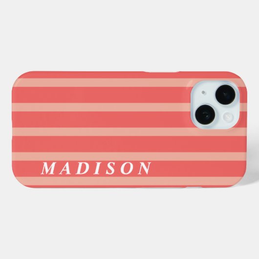 Custom Stripes Coral Case-Mate iPhoneケース (裏面 (横))