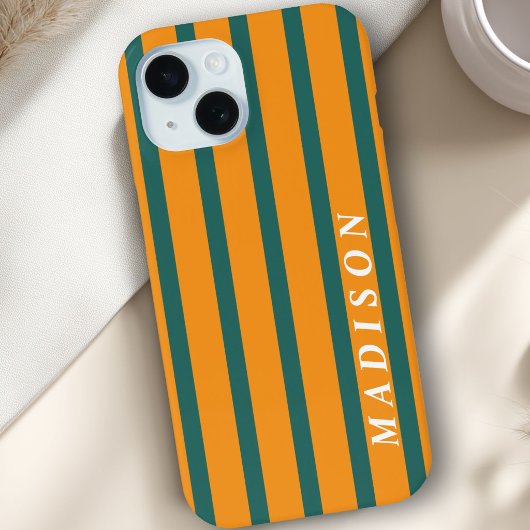 Custom Stripes Orange Green Case-Mate iPhoneケース