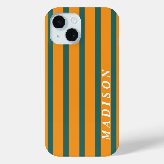 Custom Stripes Orange Green Case-Mate iPhoneケース (裏面)