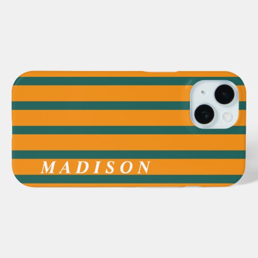 Custom Stripes Orange Green Case-Mate iPhoneケース (裏面 (横))