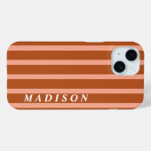 Custom Stripes Peach Brown Case-Mate iPhoneケース (裏面 (横))
