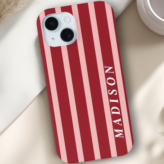 Custom Stripes Pink Red Brown Case-Mate iPhoneケース