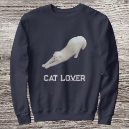 Custom Stylish Cute Funny Cat Pet Lover Navy Blue スウェットシャツ
