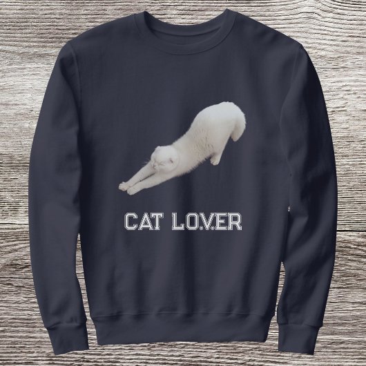 Custom Stylish Cute Funny Cat Pet Lover Navy Blue スウェットシャツ