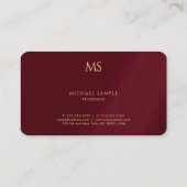 Custom Stylish Gold Text Monogram Luxurious Silk 名刺 (裏面)