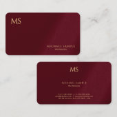 Custom Stylish Gold Text Monogram Luxurious Silk 名刺 (正面/裏面)