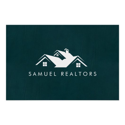 Custom Stylish Modern Real Estate Home Logo  ポスター (正面)