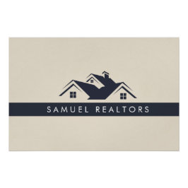 Custom Stylish Modern Real Estate Home Logo ポスター