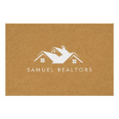 Custom Stylish Modern Real Estate Home Logo ポスター (正面)