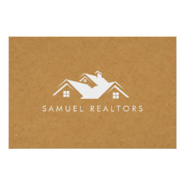 Custom Stylish Modern Real Estate Home Logo ポスター