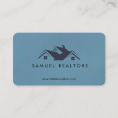 Custom Stylish Modern Real Estate Home Logo 名刺 (正面)
