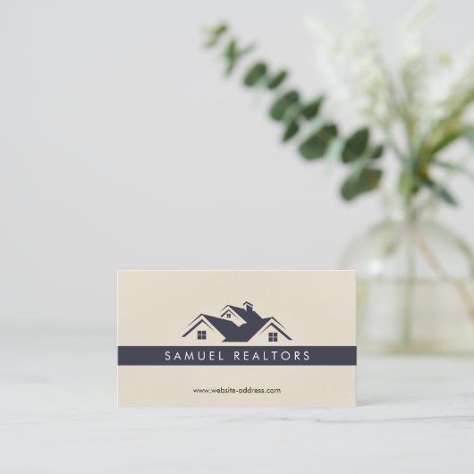 Custom Stylish Modern Real Estate Home Logo 名刺 (スタンド正面)