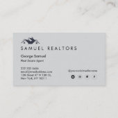 Custom Stylish Modern Real Estate Home Logo 名刺 (裏面)