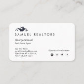 Custom Stylish Modern Real Estate Home Logo 名刺 (裏面)