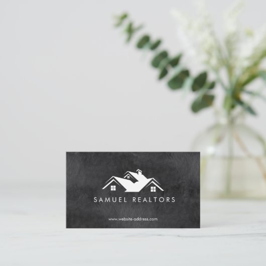 Custom Stylish Modern Real Estate Home Logo 名刺 (スタンド正面)