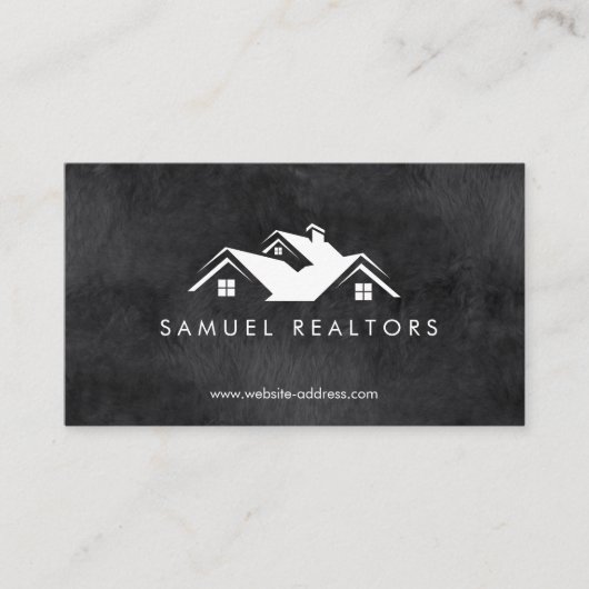 Custom Stylish Modern Real Estate Home Logo 名刺 (正面)