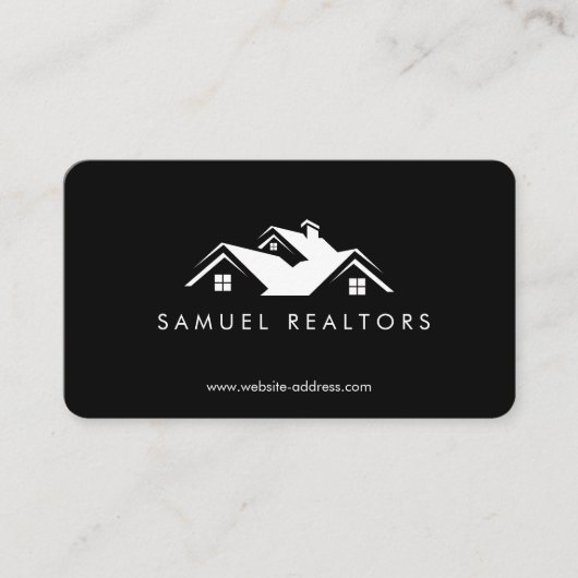 Custom Stylish Modern Real Estate Home Logo 名刺 (正面)