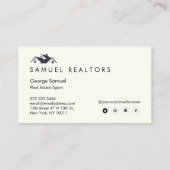 Custom Stylish Modern Real Estate Home Logo 名刺 (裏面)