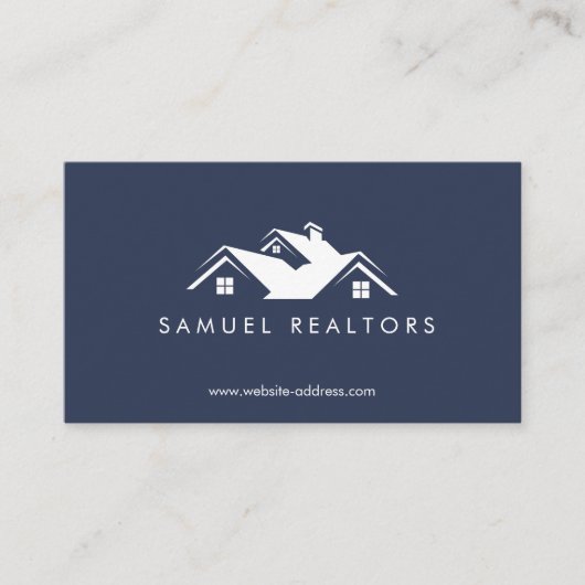 Custom Stylish Modern Real Estate Home Logo 名刺 (正面)