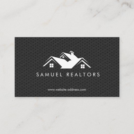 Custom Stylish Modern Real Estate Home Logo 名刺 (正面)