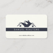 Custom Stylish Modern Real Estate Home Logo White 名刺 (正面)