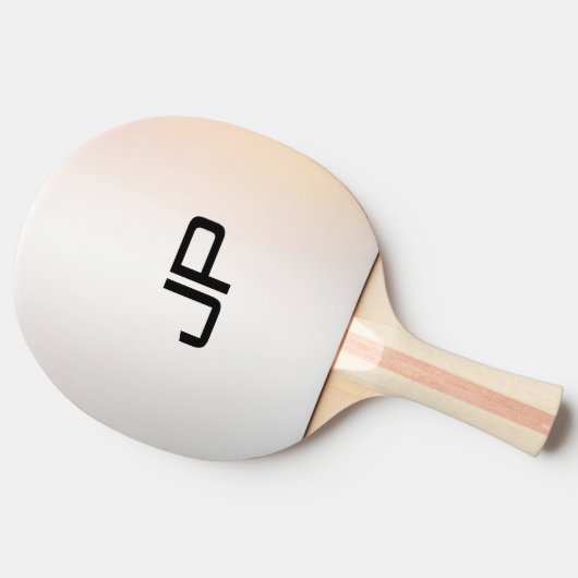 Custom Stylish Monogram Template Glamorous Silver 卓球ラケット (横)