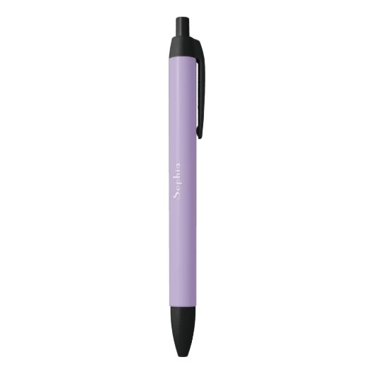 Custom Stylish Pale Purple Pen with Your Name 黒ボールペン (底(縦))