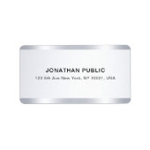 Custom Stylish Silver Luxe Template Modern Address ラベル (正面)