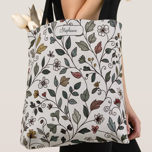 Custom Stylish Whimsical Botanical Vine Carryall  トートバッグ