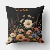 Custom stylish wildflowers  クッション (裏面)