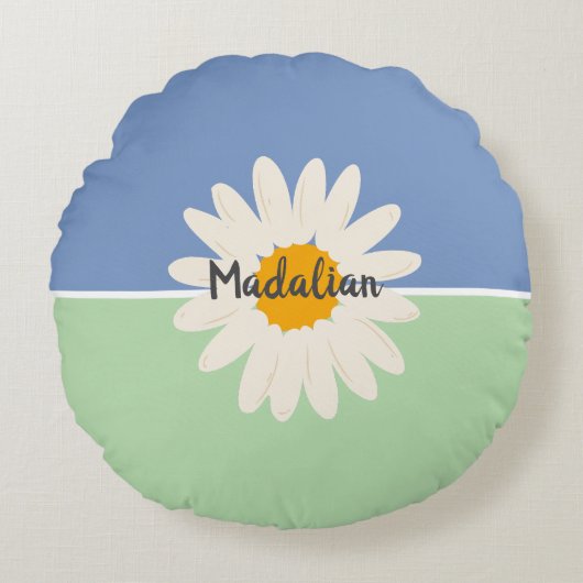 Custom summer colorful two tones background girly ラウンドクッション (正面)